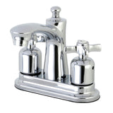 Millennium Two-Handle 3-Hole Deck Mount 4" Centerset Bathroom Faucet with Plastic Pop-Up