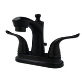 Yosemite Two-Handle 3-Hole Deck Mount 4" Centerset Bathroom Faucet with Plastic Pop-Up