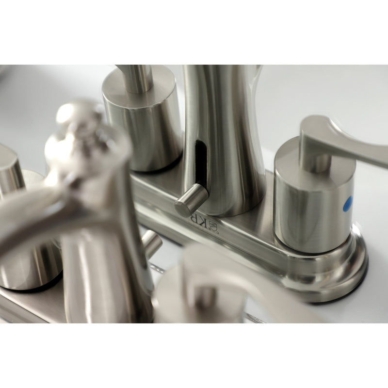 Serena Double-Handle 3-Hole Deck Mount 4-Inch Centerset Bathroom Faucet with Pop-Up Drain