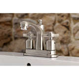 Millennium Two-Handle 3-Hole Deck Mount 4" Centerset Bathroom Faucet with Plastic Pop-Up