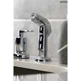 Serena Two-Handle 4-Hole 8" Centerset Kitchen Faucet with Plastic Side Sprayer
