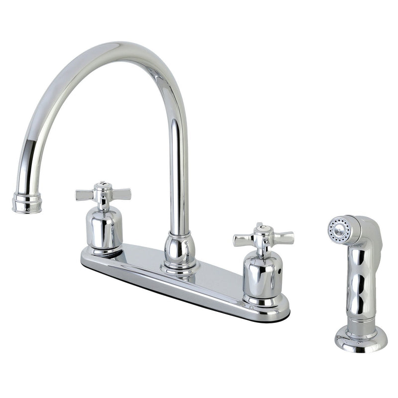 Millennium Two-Handle 4-Hole 8" Centerset Kitchen Faucet with Side Sprayer