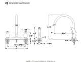 Millennium Two-Handle 4-Hole Deck Mount 8" Centerset Kitchen Faucet with Side Sprayer