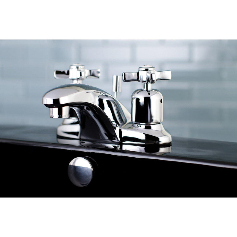 Millennium Double-Handle 3-Hole Deck Mount 4-Inch Centerset Bathroom Faucet with Pop-Up Drain