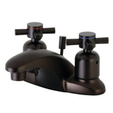 Concord Double-Handle 3-Hole Deck Mount 4-Inch Centerset Bathroom Faucet with Pop-Up Drain
