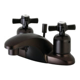 Millennium Double-Handle 3-Hole Deck Mount 4-Inch Centerset Bathroom Faucet with Pop-Up Drain