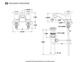 Concord Double-Handle 3-Hole Deck Mount 4-Inch Centerset Bathroom Faucet with Pop-Up Drain