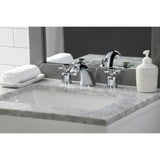 Concord Two-Handle 3-Hole Deck Mount Widespread Bathroom Faucet with Retail Pop-Up Drain