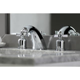 Millennium Two-Handle 3-Hole Deck Mount Widespread Bathroom Faucet with Plastic Pop-Up