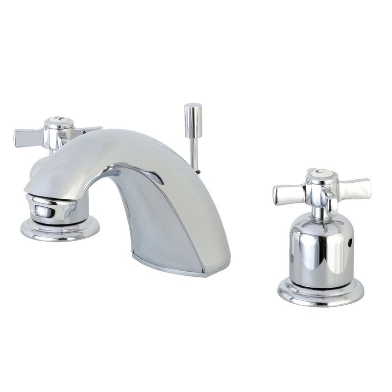 Millennium Two-Handle 3-Hole Deck Mount Widespread Bathroom Faucet with Retail Pop-Up Drain
