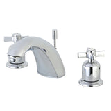 Millennium Two-Handle 3-Hole Deck Mount Widespread Bathroom Faucet with Plastic Pop-Up