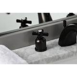 Millennium Two-Handle 3-Hole Deck Mount Widespread Bathroom Faucet with Retail Pop-Up Drain