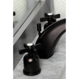 Millennium Two-Handle 3-Hole Deck Mount Widespread Bathroom Faucet with Plastic Pop-Up