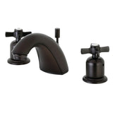Millennium Two-Handle 3-Hole Deck Mount Widespread Bathroom Faucet with Retail Pop-Up Drain