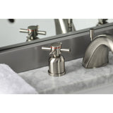 Concord Two-Handle 3-Hole Deck Mount Widespread Bathroom Faucet with Retail Pop-Up Drain