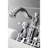 Metropolitan Double-Handle 3-Hole Deck Mount 4-Inch Centerset Bathroom Faucet with Brass Pop-Up