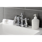 Metropolitan Double-Handle 3-Hole Deck Mount 4-Inch Centerset Bathroom Faucet with Brass Pop-Up