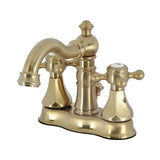 Metropolitan Double-Handle 3-Hole Deck Mount 4-Inch Centerset Bathroom Faucet with Brass Pop-Up