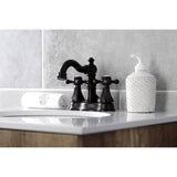 Metropolitan Double-Handle 3-Hole Deck Mount 4-Inch Centerset Bathroom Faucet with Brass Pop-Up
