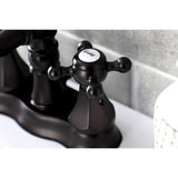 Metropolitan Double-Handle 3-Hole Deck Mount 4-Inch Centerset Bathroom Faucet with Brass Pop-Up