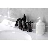 Metropolitan Double-Handle 3-Hole Deck Mount 4-Inch Centerset Bathroom Faucet with Brass Pop-Up