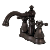 Metropolitan Double-Handle 3-Hole Deck Mount 4-Inch Centerset Bathroom Faucet with Brass Pop-Up