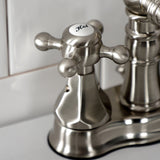 Metropolitan Double-Handle 3-Hole Deck Mount 4-Inch Centerset Bathroom Faucet with Brass Pop-Up
