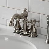 Metropolitan Double-Handle 3-Hole Deck Mount 4-Inch Centerset Bathroom Faucet with Brass Pop-Up