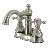 Metropolitan Double-Handle 3-Hole Deck Mount 4-Inch Centerset Bathroom Faucet with Brass Pop-Up