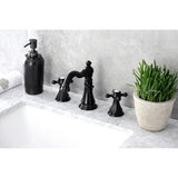 Metropolitan Two-Handle 3-Hole Deck Mount Widespread Bathroom Faucet with Brass Pop-Up Drain