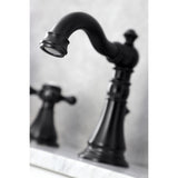 Metropolitan Two-Handle 3-Hole Deck Mount Widespread Bathroom Faucet with Brass Pop-Up Drain