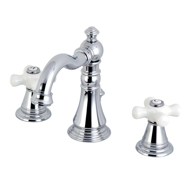 American Classic Two-Handle 3-Hole Deck Mount Widespread Bathroom Faucet with Retail Pop-Up Drain