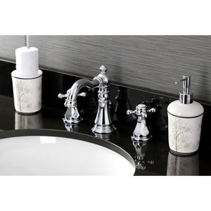 Metropolitan Two-Handle 3-Hole Deck Mount Widespread Bathroom Faucet with Pop-Up Drain