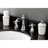 Metropolitan Two-Handle 3-Hole Deck Mount Widespread Bathroom Faucet with Retail Pop-Up Drain