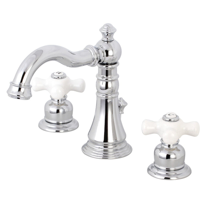 American Classic Two-Handle 3-Hole Deck Mount Widespread Bathroom Faucet with Pop-Up Drain