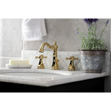 Metropolitan Two-Handle 3-Hole Deck Mount Widespread Bathroom Faucet with Retail Pop-Up Drain