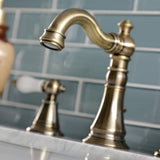 English Classic Two-Handle 3-Hole Deck Mount Widespread Bathroom Faucet with Brass Pop-Up