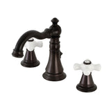 American Classic Two-Handle 3-Hole Deck Mount Widespread Bathroom Faucet with Retail Pop-Up Drain