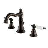 English Classic Two-Handle 3-Hole Deck Mount Widespread Bathroom Faucet with Pop-Up Drain