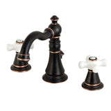 American Classic Two-Handle 3-Hole Deck Mount Widespread Bathroom Faucet with Brass Pop-Up Drain