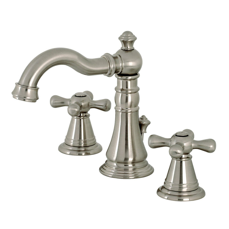 American Classic Two-Handle 3-Hole Deck Mount Widespread Bathroom Faucet with Retail Pop-Up Drain