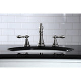 English Classic Two-Handle 3-Hole Deck Mount Widespread Bathroom Faucet with Pop-Up Drain