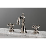 American Classic Two-Handle 3-Hole Deck Mount Widespread Bathroom Faucet with Brass Pop-Up Drain