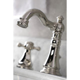 Metropolitan Two-Handle 3-Hole Deck Mount Widespread Bathroom Faucet with Brass Pop-Up Drain