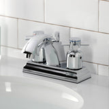 Concord Two-Handle 3-Hole Deck Mount 4" Centerset Bathroom Faucet with Pop-Up Drain