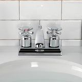 Concord Two-Handle 3-Hole Deck Mount 4" Centerset Bathroom Faucet with Pop-Up Drain