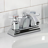 Concord Two-Handle 3-Hole Deck Mount 4" Centerset Bathroom Faucet with Pop-Up Drain