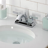 Meridian Two-Handle 3-Hole Deck Mount 4" Centerset Bathroom Faucet with Pop-Up Drain