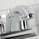 Millennium Two-Handle 3-Hole Deck Mount 4" Centerset Bathroom Faucet with Pop-Up Drain