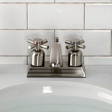 Concord Double-Handle 3-Hole Deck Mount 4-Inch Centerset Bathroom Faucet with Pop-Up Drain